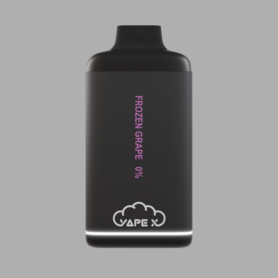vapeX Frozen Grape Vape 0% Nicotine disposable vape front product view
