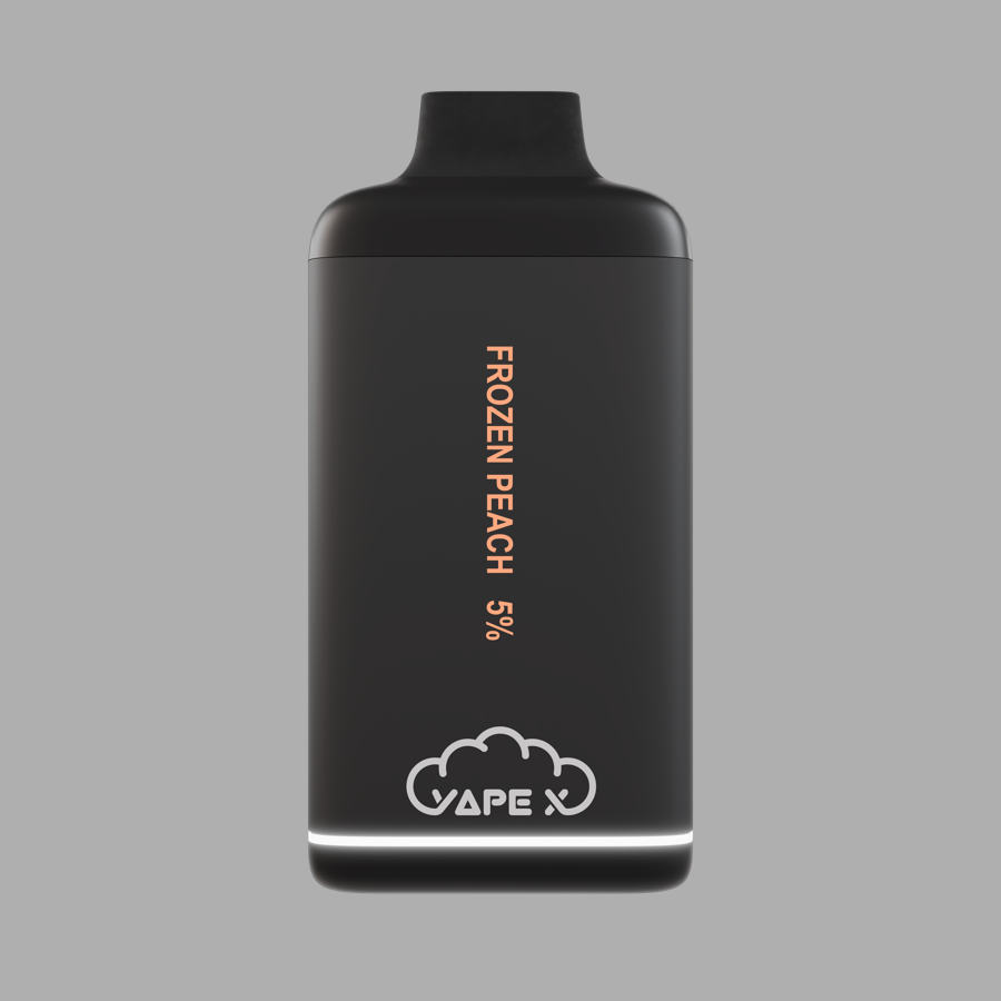vapeX Frozen Peach Vape 0% Nicotine disposable vape front product view