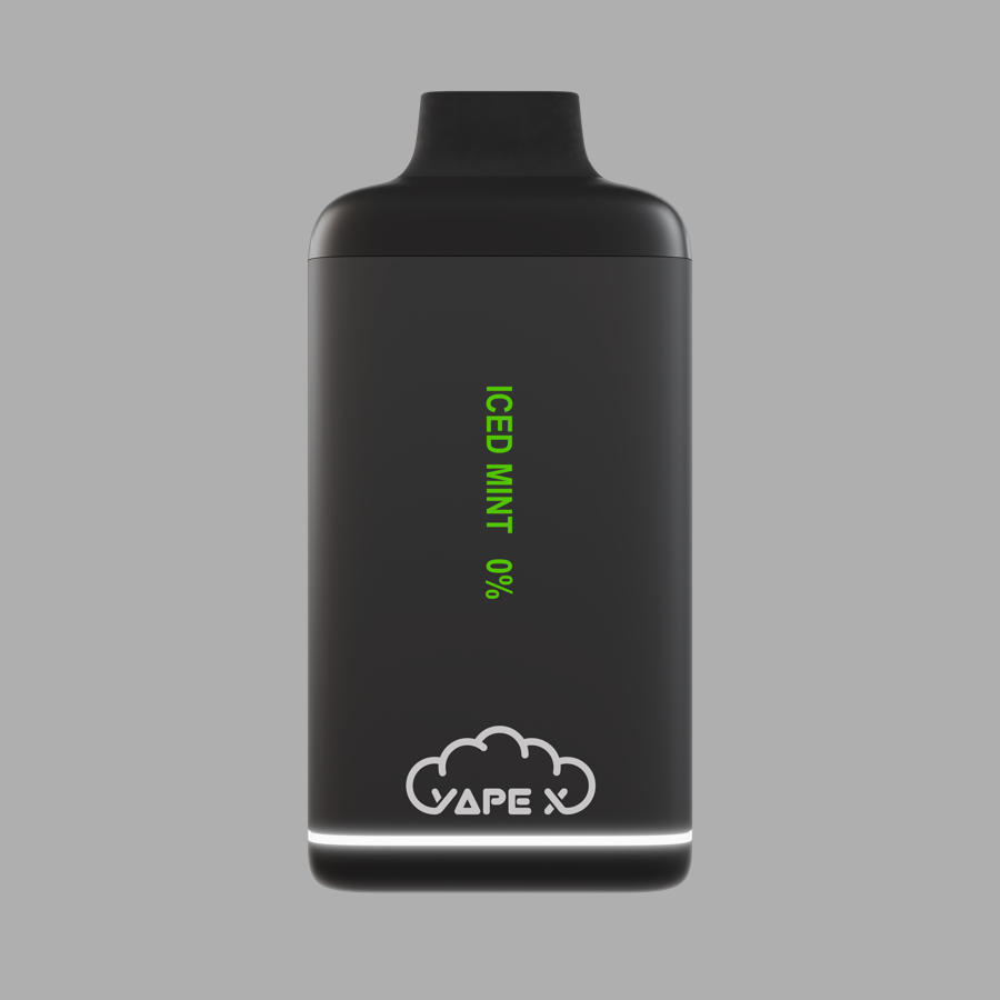 vapeX Iced Mint Vape 0% Nicotine disposable vape front product view