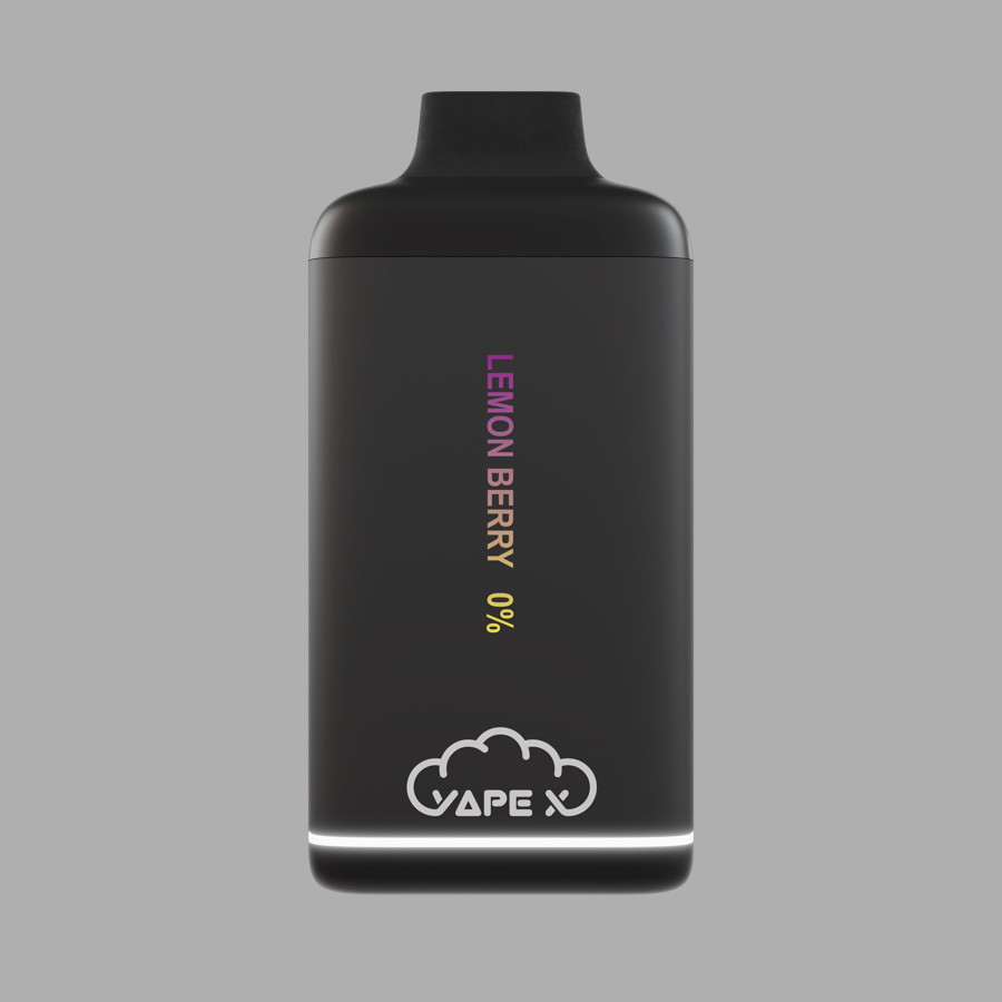vapeX Lemon Berry Vape 0% Nicotine disposable vape front product view
