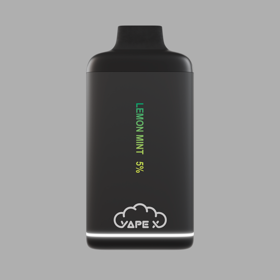 vapeX Lemon Mint Vape 5% Nicotine disposable vape front product view