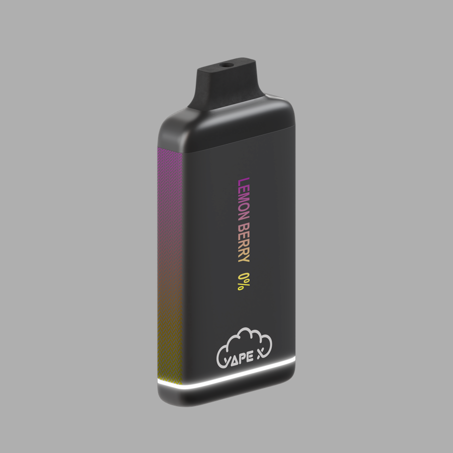 vapeX Lemon Berry 0% Nicotine (10 Pack) disposable vape angled product view