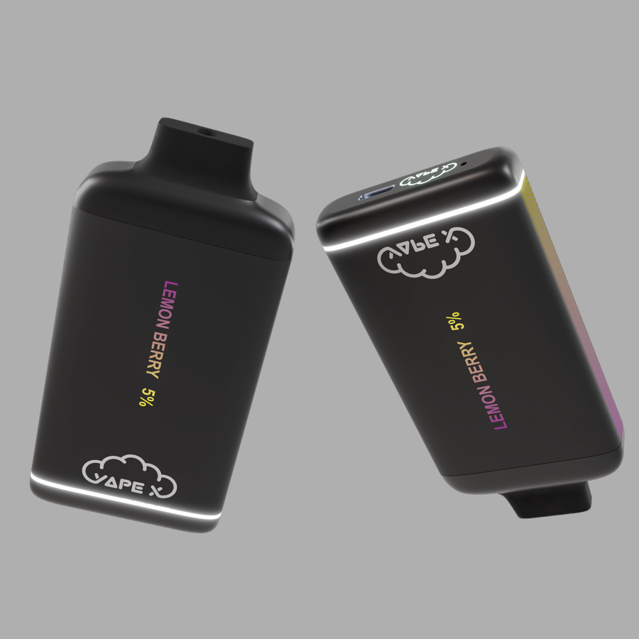 vapeX Lemon Berry Vape 5% Nicotine disposable vape top and bottom detail view