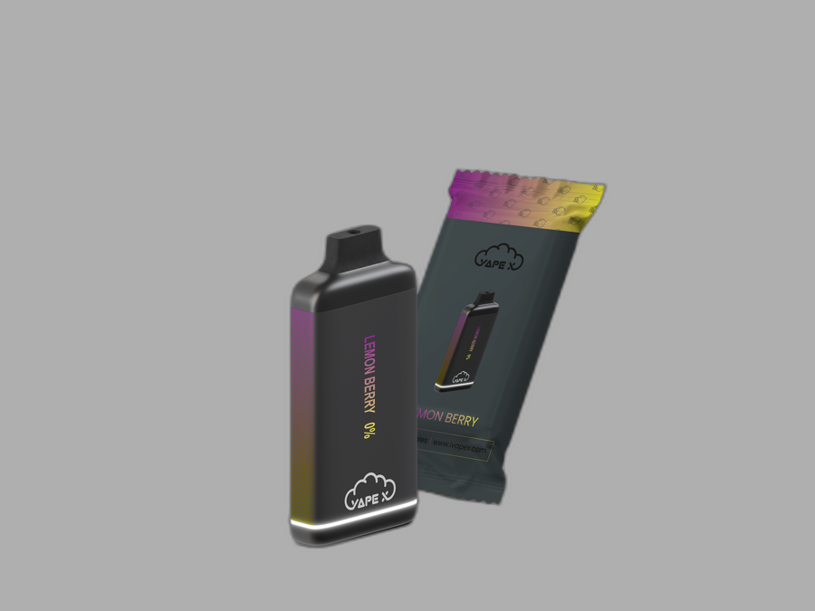 vapeX Lemon Berry Vape 0% Nicotine disposable vape packaging detail view