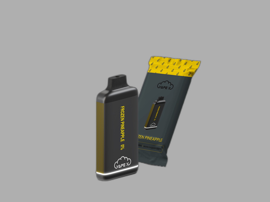 vapeX Frozen Pineapple 0% nicotine (10 Pack) disposable vape packaging detail view