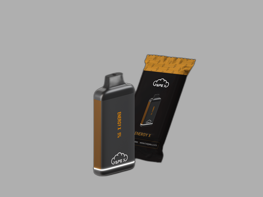 vapeX Energy X Vape 5% Nicotine disposable vape packaging detail view
