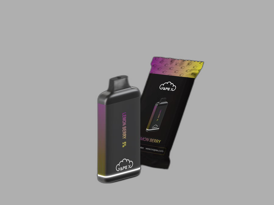 vapeX Lemon Berry 5% Nicotine (10 Pack) disposable vape packaging detail view