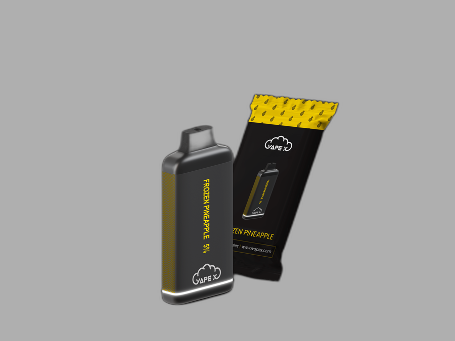 vapeX Frozen Pineapple 5% Nicotine (10 Pack) disposable vape packaging detail view