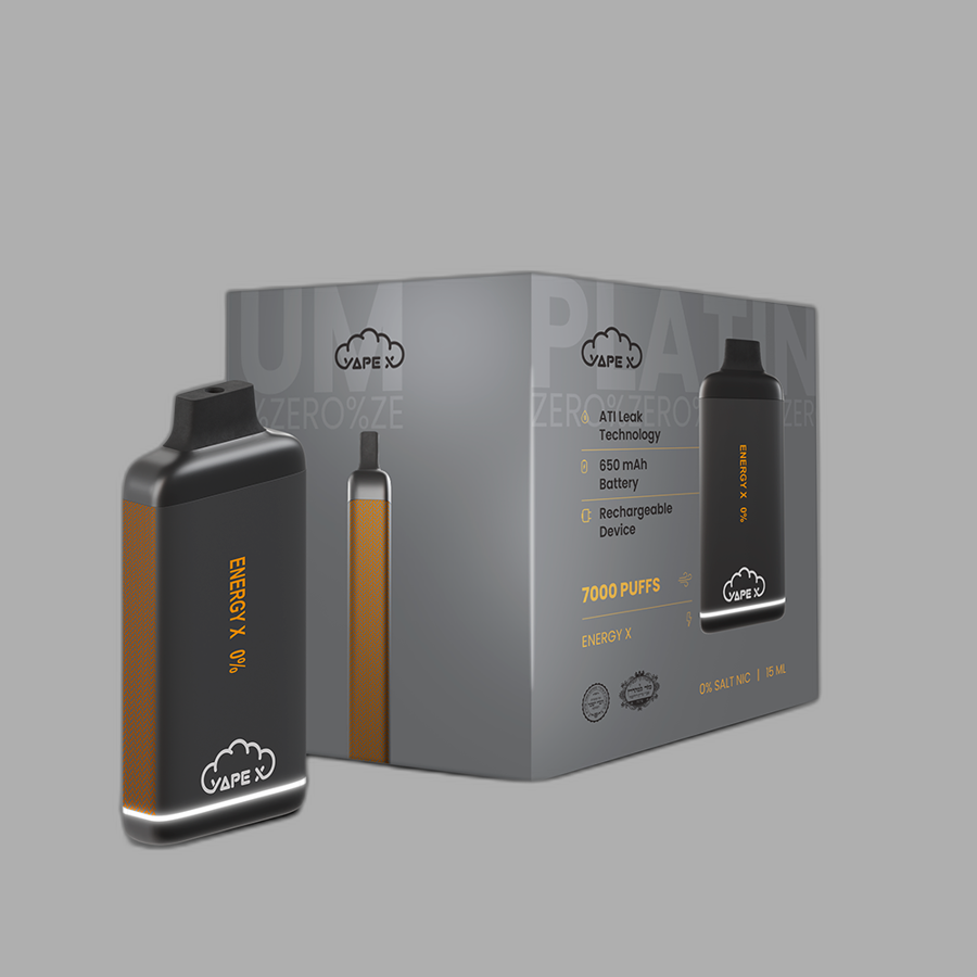vapeX Energy X 0% Nicotine (10 Pack) disposable vape front product view