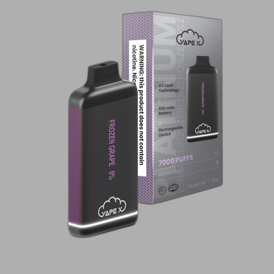 vapeX Frozen Grape Vape 0% Nicotine disposable vape product image