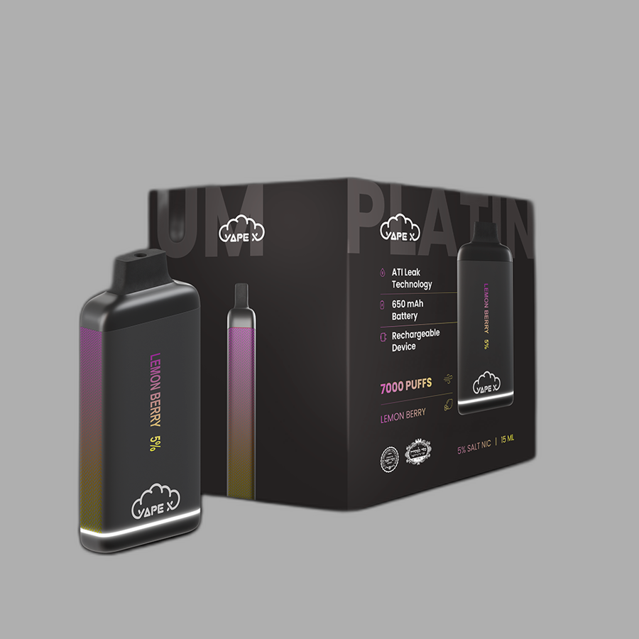 vapeX Lemon Berry 5% Nicotine (10 Pack) disposable vape front product view