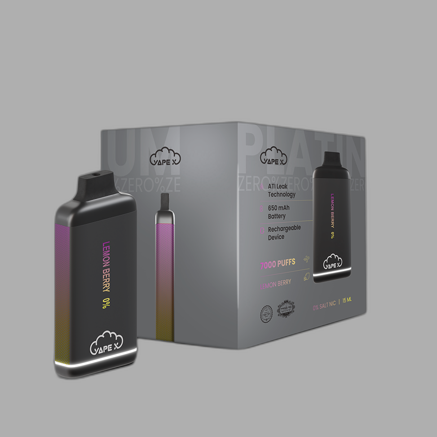 vapeX Lemon Berry 0% Nicotine (10 Pack) disposable vape front product view