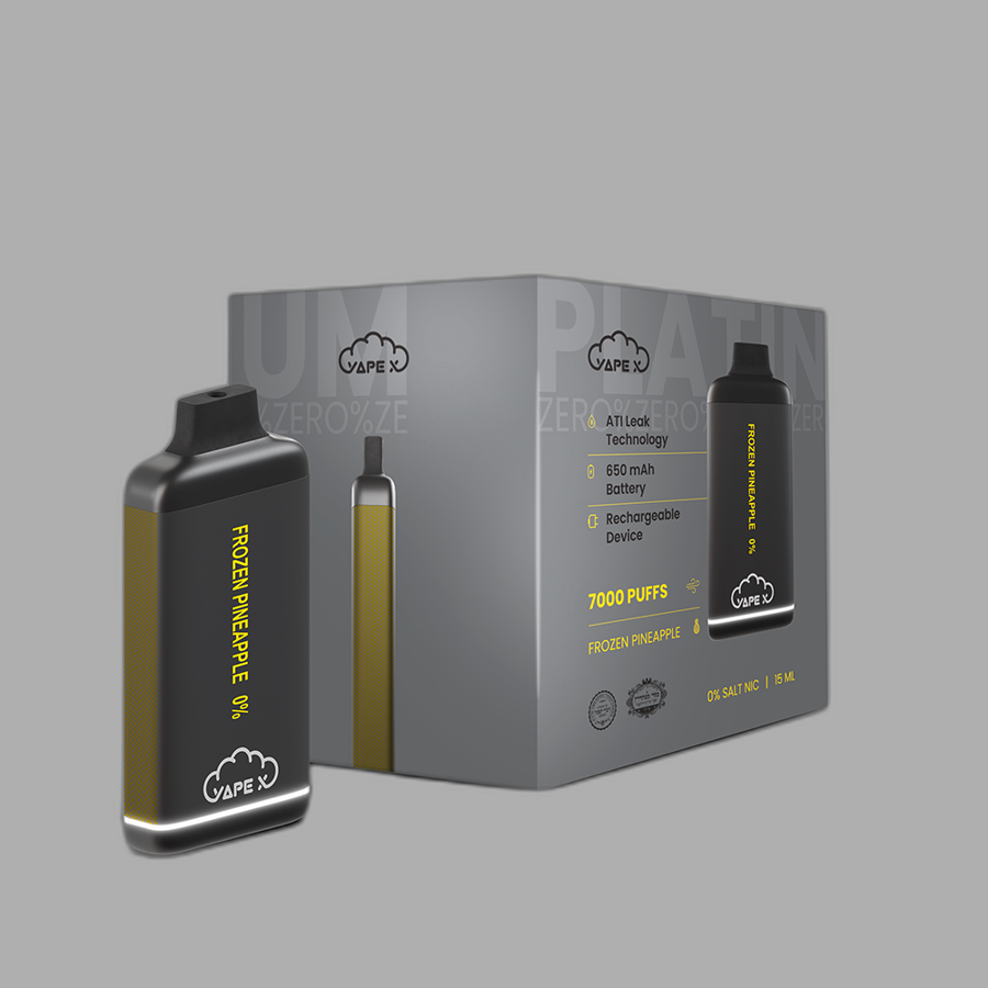 vapeX Frozen Pineapple 0% nicotine (10 Pack) disposable vape front product view