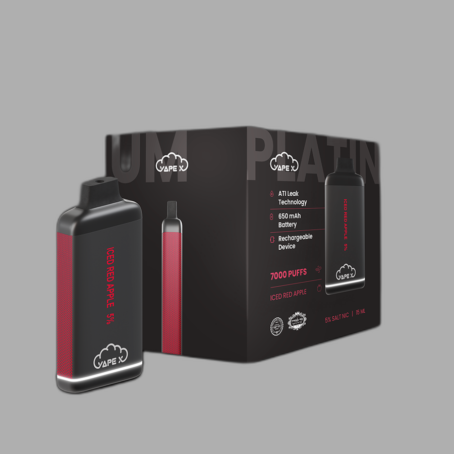vapeX Iced Red Apple 5% Nicotine (10 Pack) disposable vape front product view